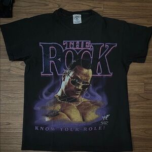Vintage The Rock “Know you Role” Baby Tee youth size Large